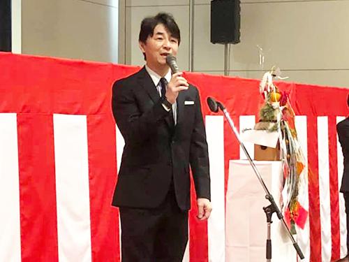 ５０周年について事業計画を語る山野幹夫社長